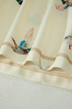 Load image into Gallery viewer, Mallard Duck Print Oversized Tee Drawstring Short Set Beige / Medium