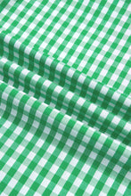 Load image into Gallery viewer, Summer Plaid V-Neck Ruffle Sleeve Tiered Midi Dress Bright Green / Small
