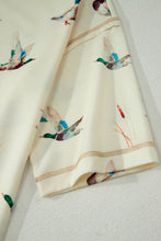 Load image into Gallery viewer, Mallard Duck Print Oversized Tee Drawstring Short Set Beige / Medium