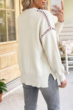 Load image into Gallery viewer, Drop Shoulder Game Day Letter Print Pullover Sweater Beige / Medium
