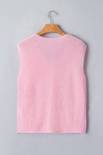 Load image into Gallery viewer, Solid Color Knit V Neck Button Front Sweater Vest S
