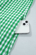 Load image into Gallery viewer, Summer Plaid V-Neck Ruffle Sleeve Tiered Midi Dress Bright Green / Small
