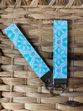 Load image into Gallery viewer, Fabric Keychain | Blue Floral
