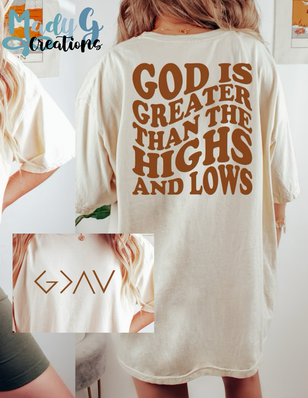 God is greater than the highs and lows  Front  |  Clear Film Transfer